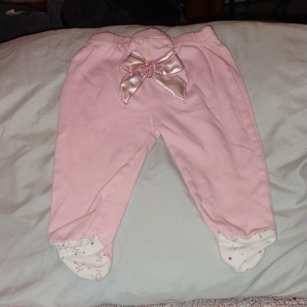 Pink Baby Pants with Bow